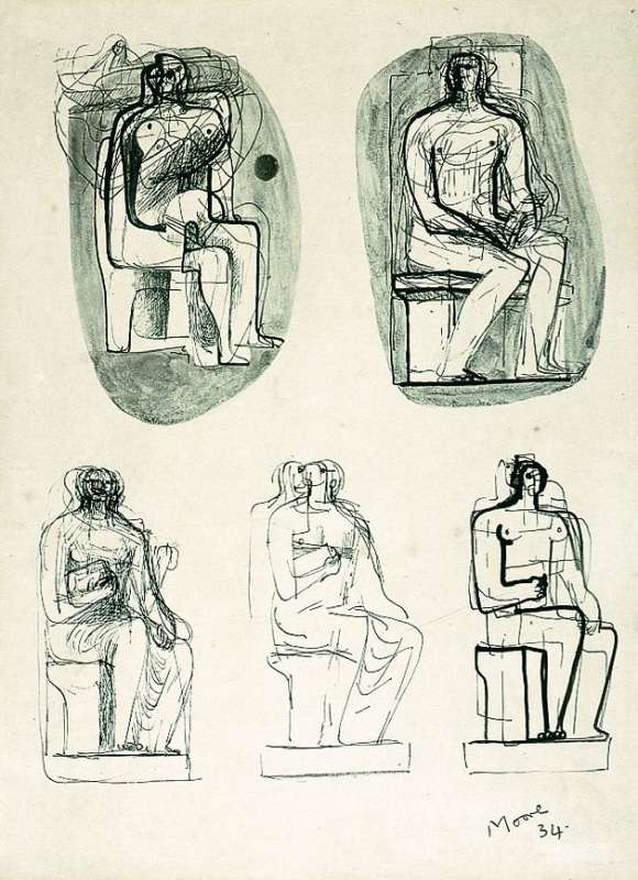 Five Seated Figures